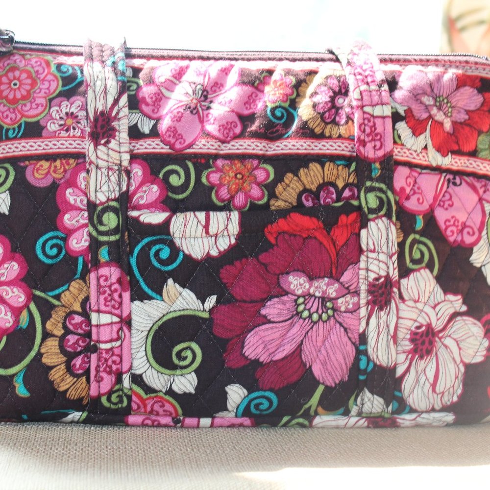Vera Bradley Pink and Black Floral Shoulder Bag